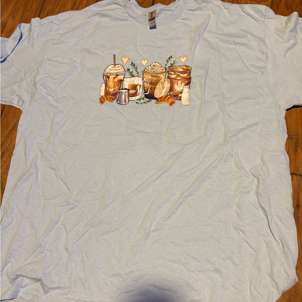 Gildan Light Blue Coffee Lover's Tee